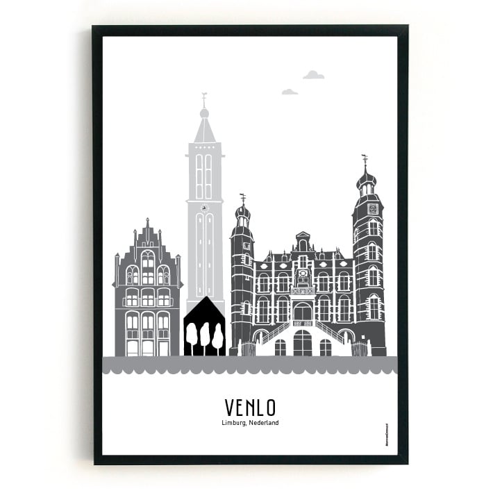 Poster Venlo black-white-gray - A4 | A3