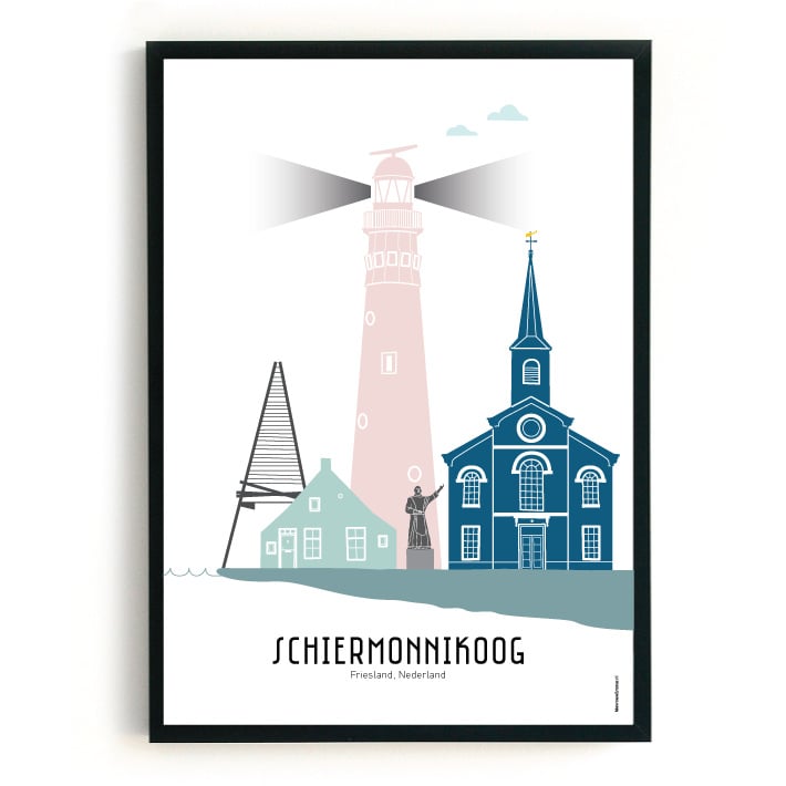 Poster Schiermonnikoog in kleur - 50x70 cm