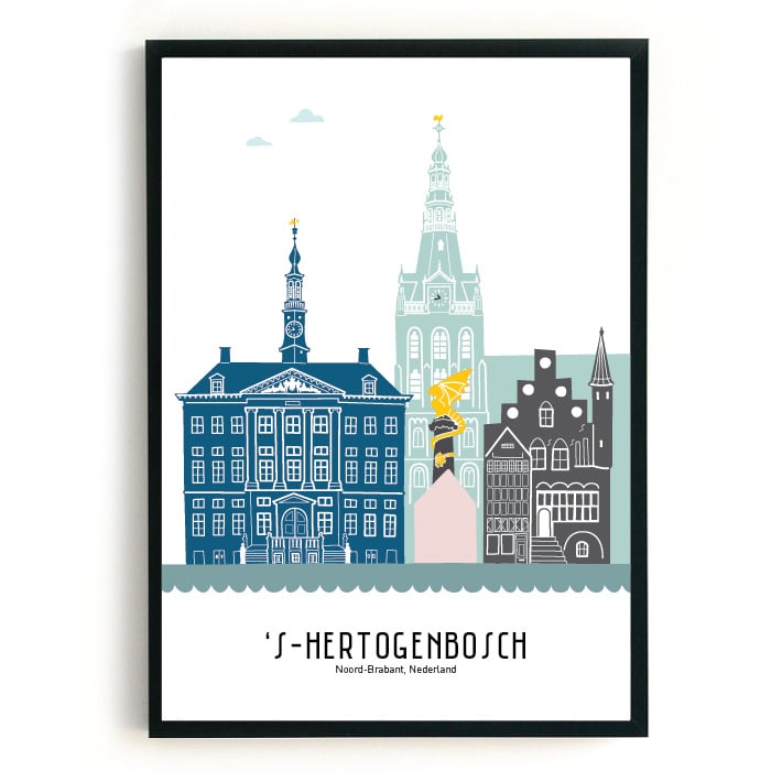 Poster Den Bosch in color - 50x70 cm