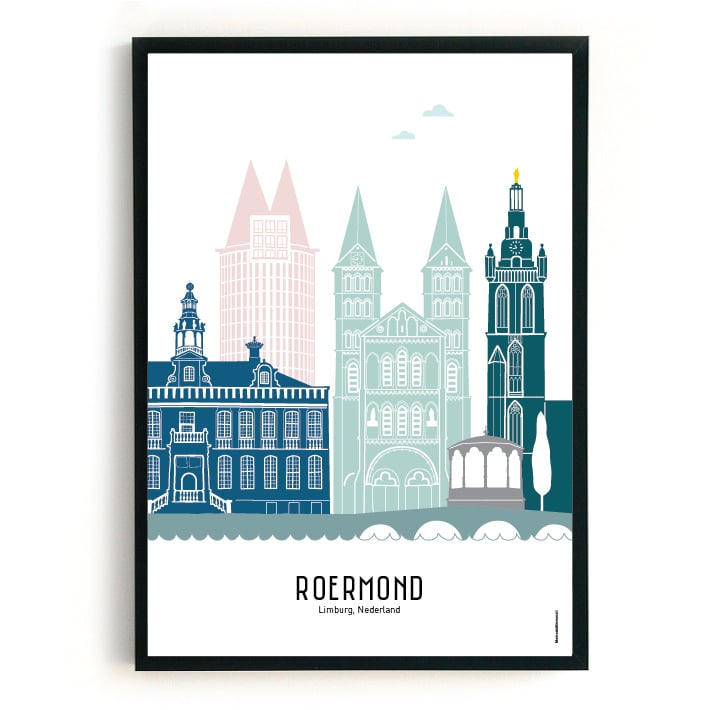 Poster Roermond in kleur - A4 | A3