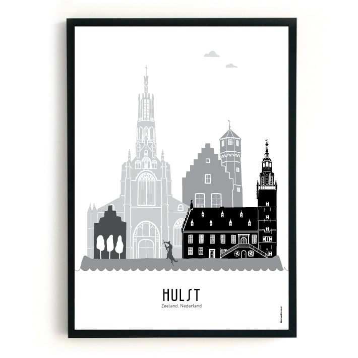 Poster Holly black-white-gray - 50x70 cm
