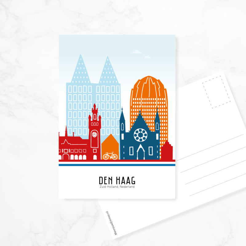 Map of The Hague - orange/red/white/blue