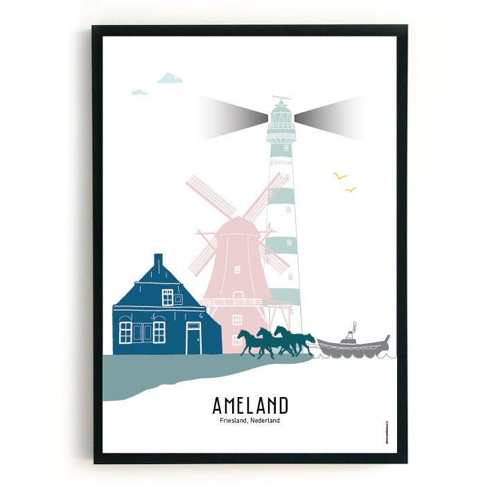 Poster Ameland in color - A4 | A3