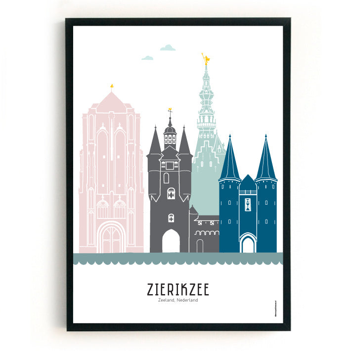Poster Zierikzee in color - A4