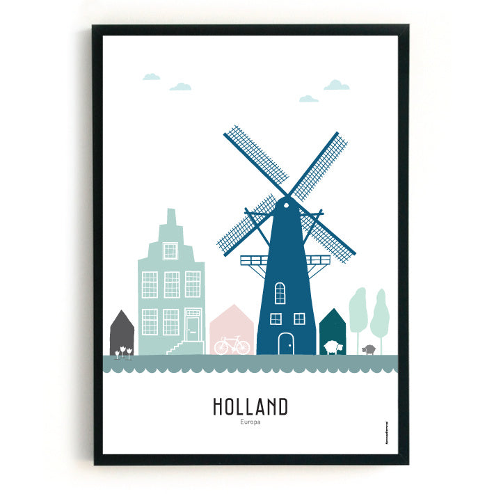 Poster Holland in color - A4