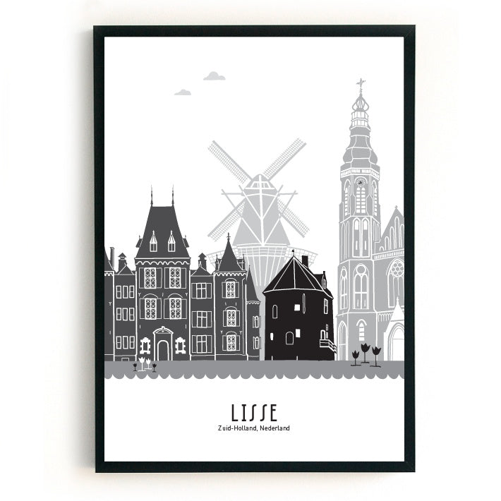Poster Lisse zwart-wit-grijs - A3