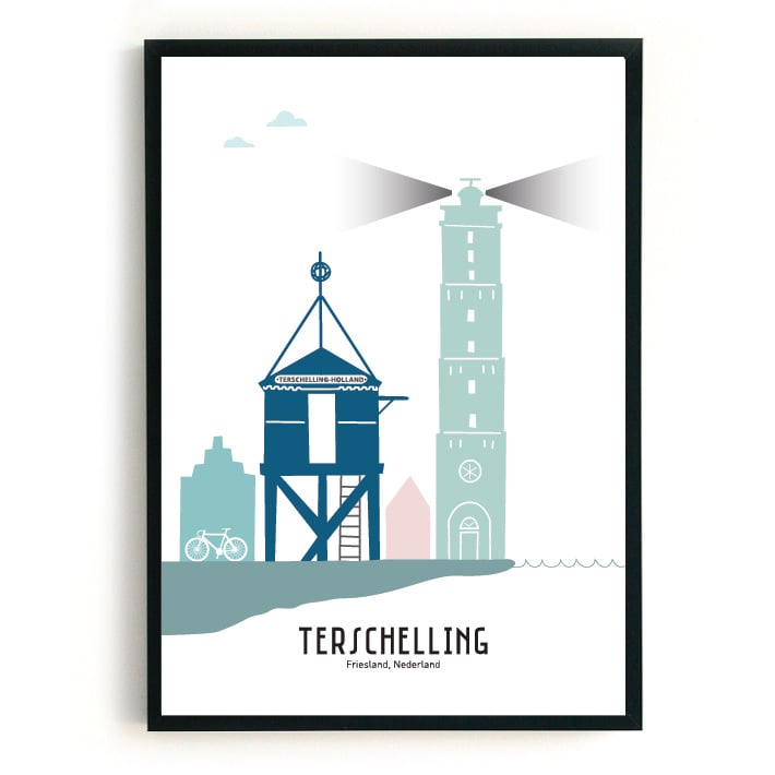 Poster Terschelling in kleur - A4 | A3
