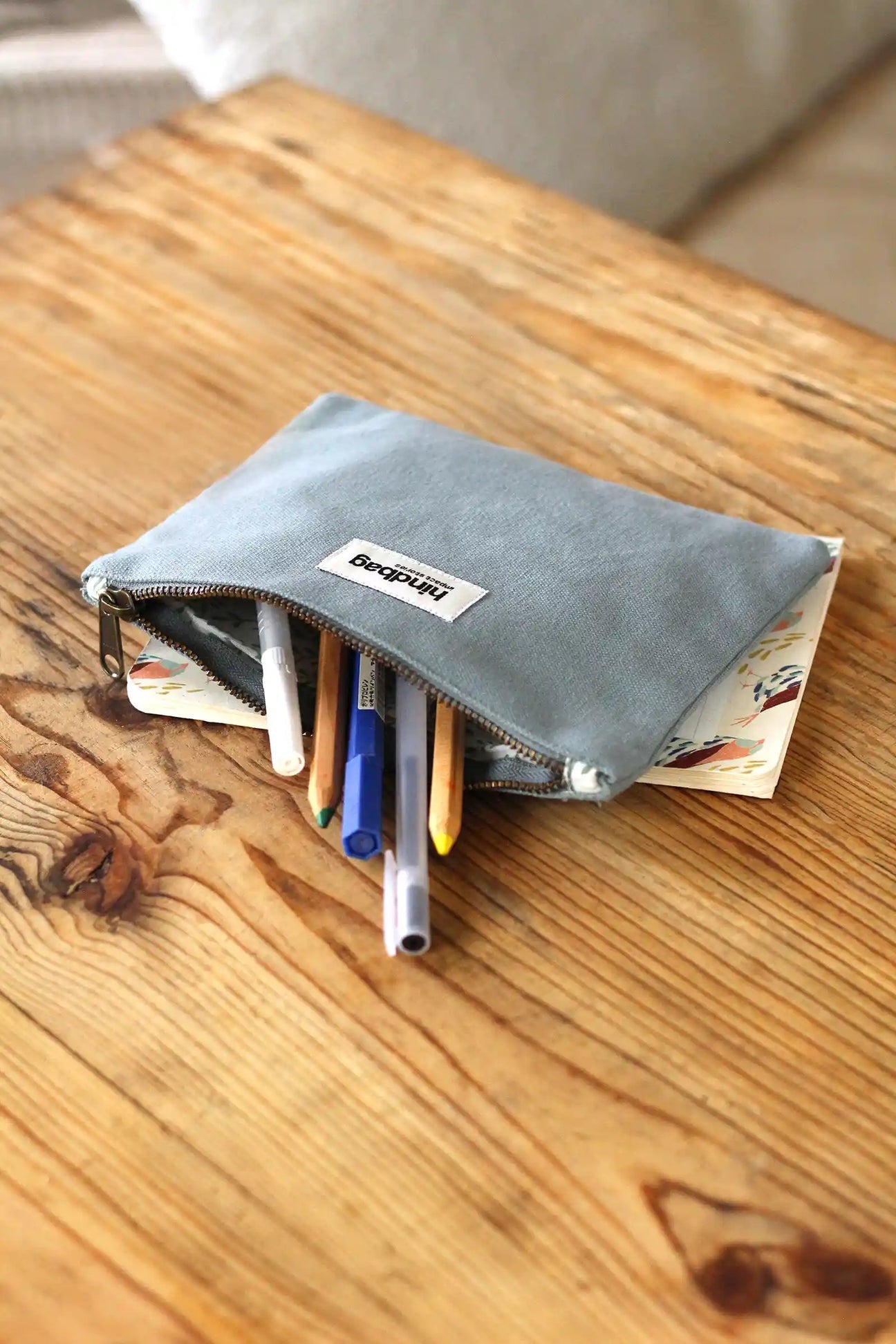 Hindbag Lou - etui - sage (grijsblauw)