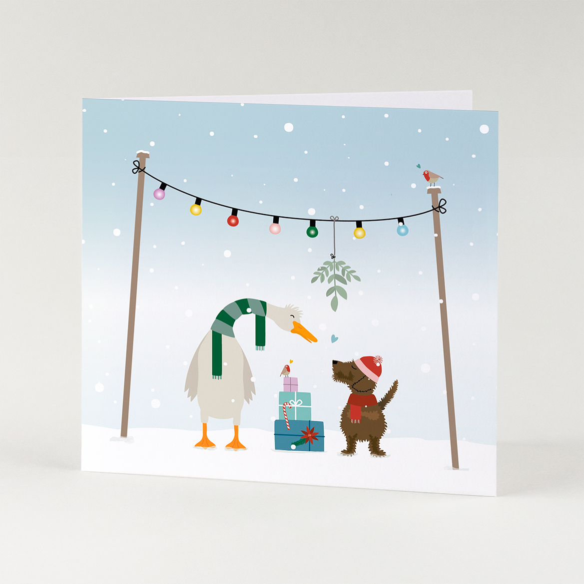 Kerstkaart-teckel-liefde-maretak