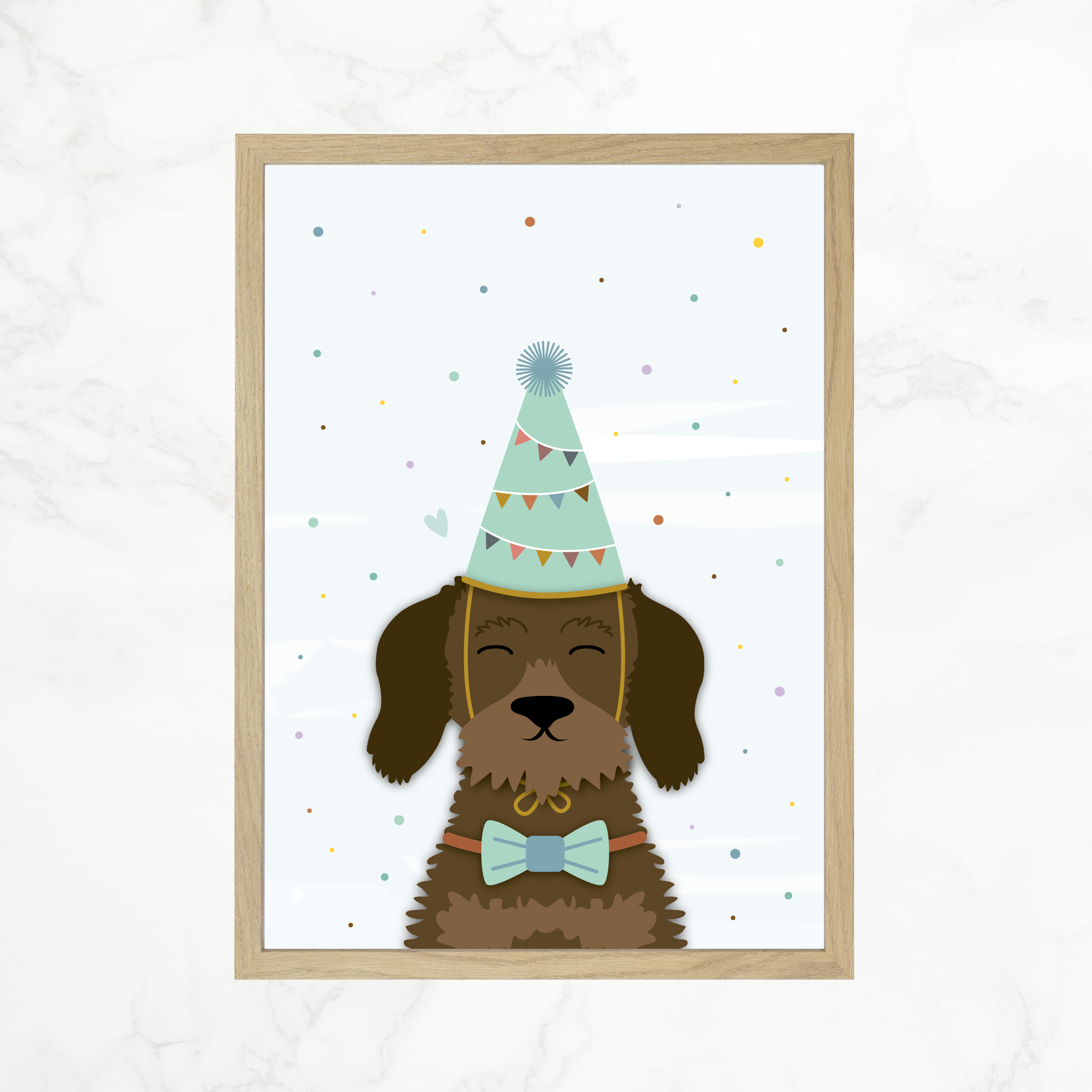 Poster A4 Dachshund - Party!