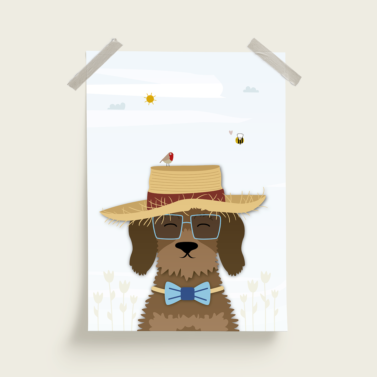 Poster A4 Dachshund - Summer