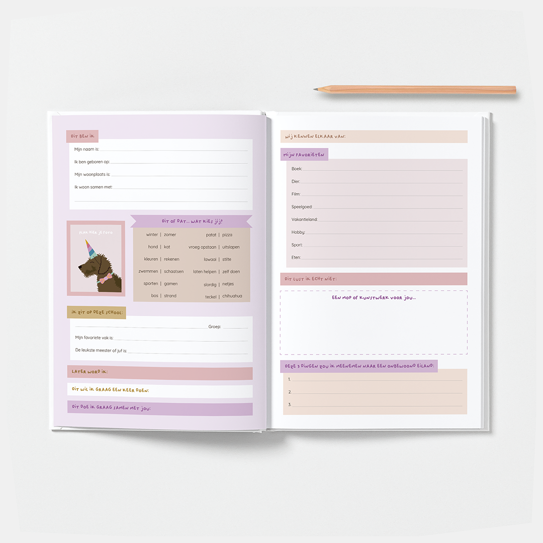 Vriendenboekje-teckel-meisje-unicorn