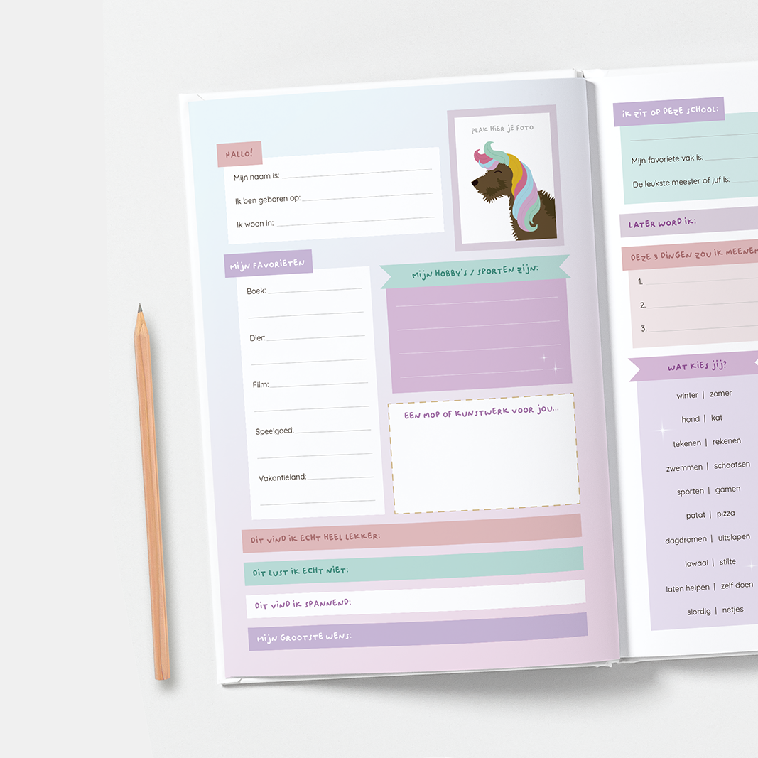 Vriendenboekje-teckel-unicorn-meisje-eenhoorn