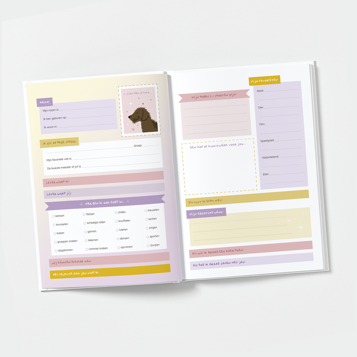 Vriendenboekje-teckel-unicorn-meisje-hartjes