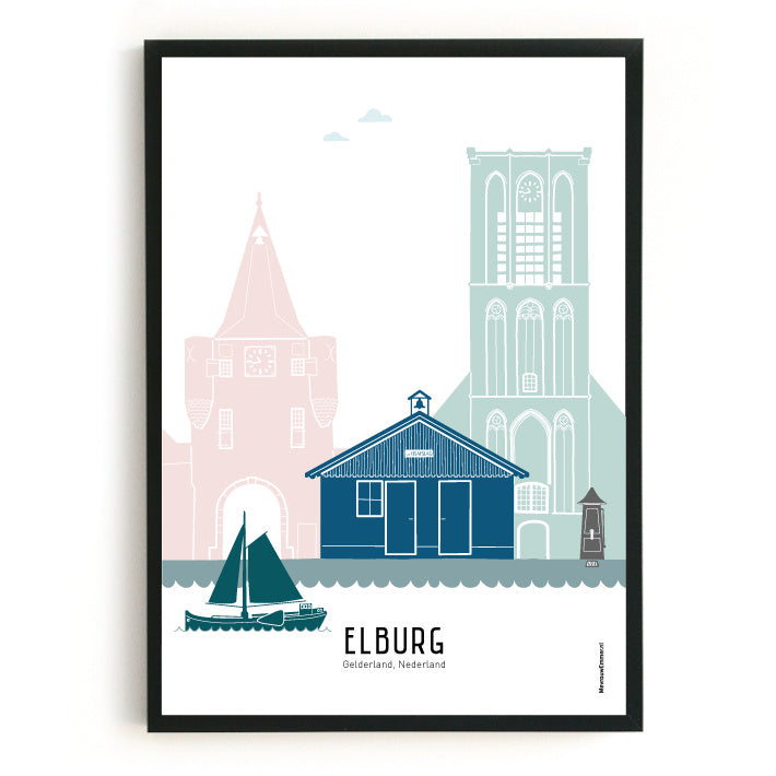 Poster Elburg in color - A4 | A3