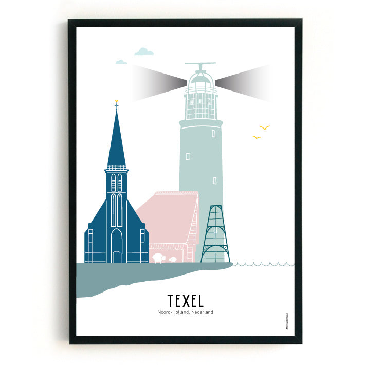 Poster Texel in kleur - A4