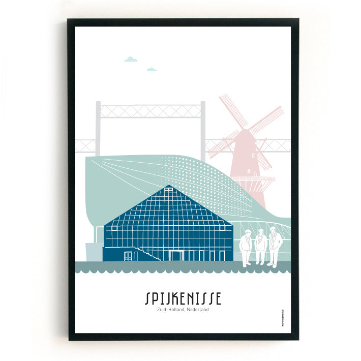 Poster Spijkenisse in kleur - A4