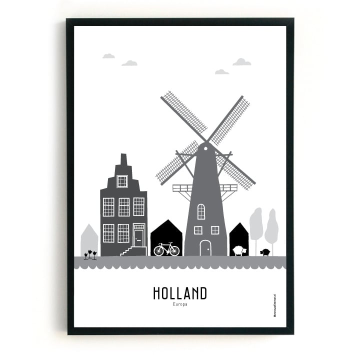 Poster Holland black-white-grey - A4 | A3