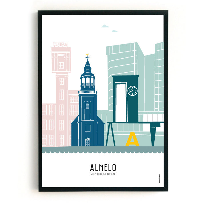 Poster Almelo in color - A4