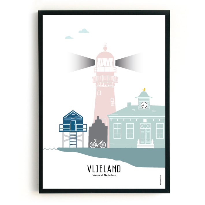 Poster Vlieland in color - A4 | A3