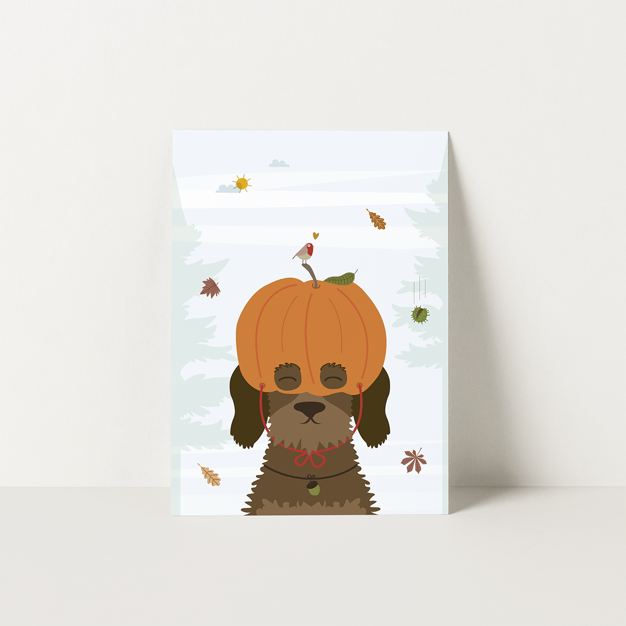 kaartje-zomaar-teckel-herfst