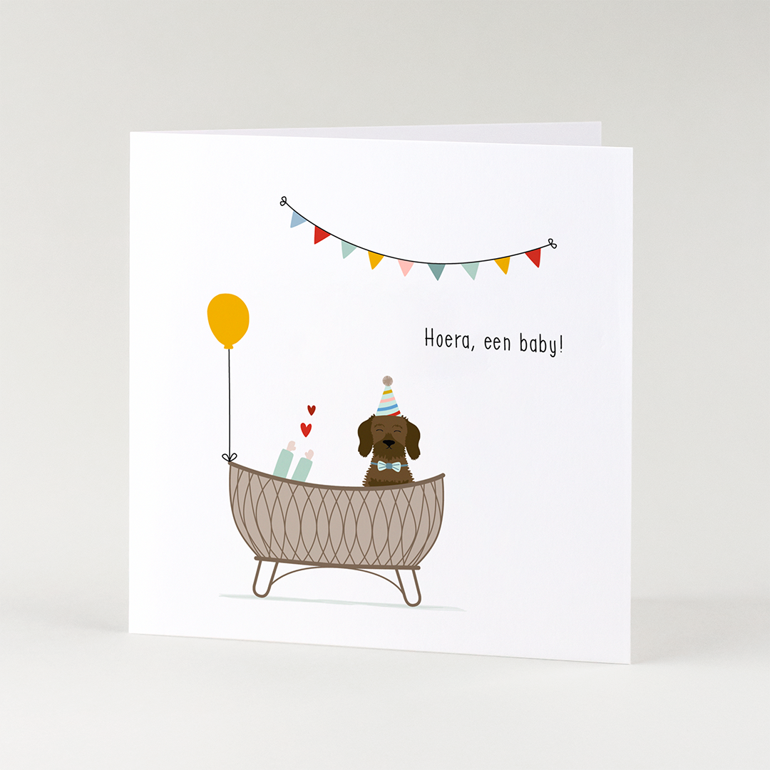wenskaart-geboorte-teckel-baby-kleintje