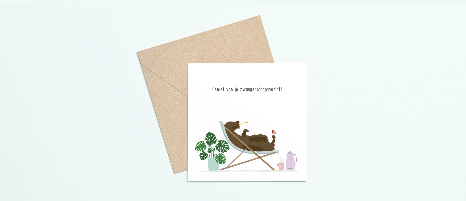 Wat schrijf je op een zwangerschapsverlof-kaart?