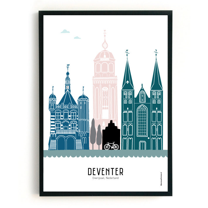 Poster Deventer in kleur  - 50x70 cm