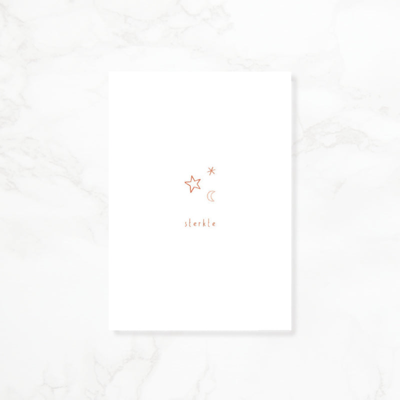 Greeting card Little love - Strength (moon and star)