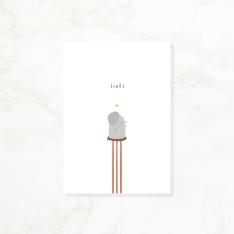 Greeting card Little love - Love (little elephant)