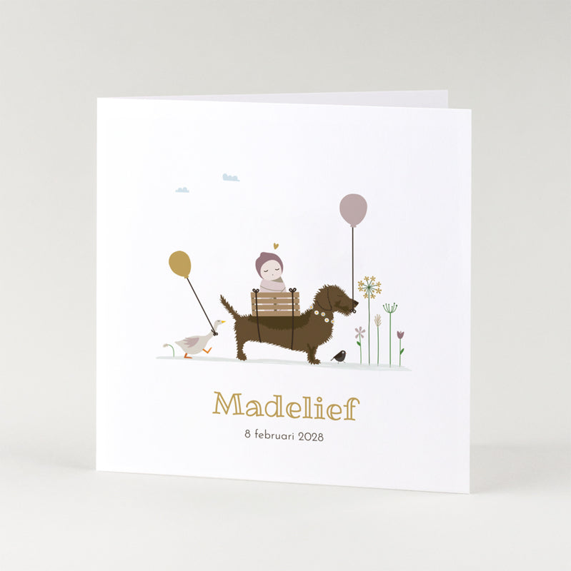 Birth announcement Dachshund - Madelief