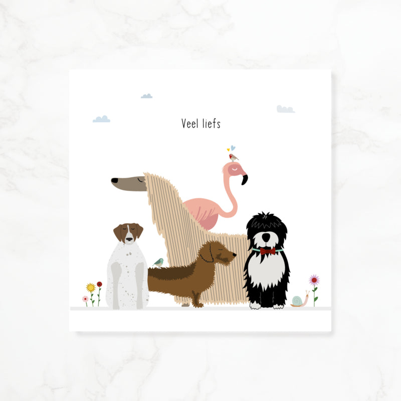 Greeting card dachshund Frits - Lots of love (animals)