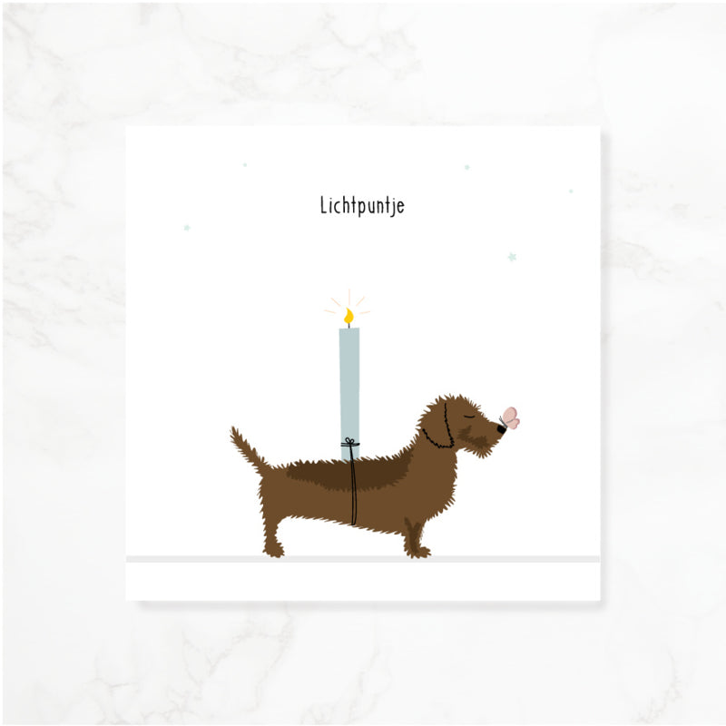 Greeting card dachshund Frits - Light point