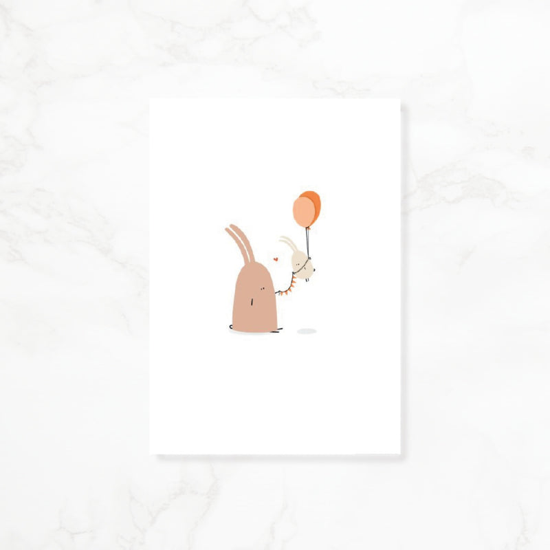 Greeting card Little love - Rabbit party