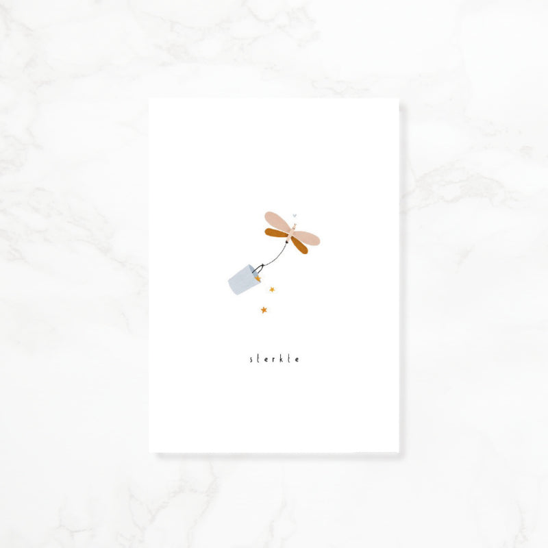 Greeting card Little love - Strength (dragonfly)