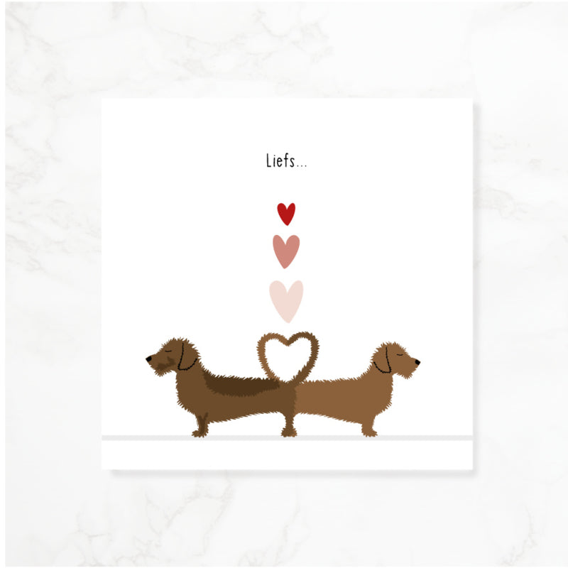 Greeting card dachshund Frits - Love...