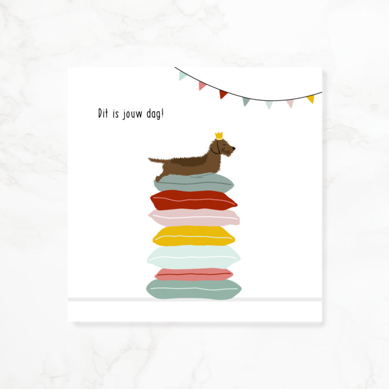 Greeting card dachshund Frits - This is your day!