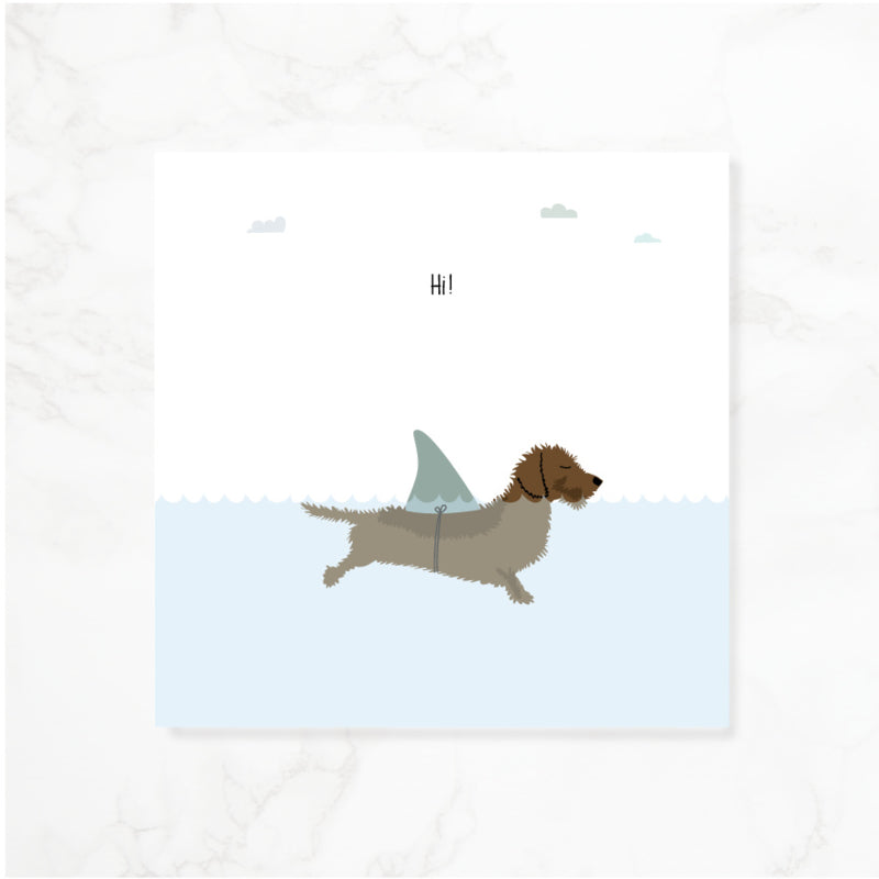 Greeting card dachshund Frits - Hi!