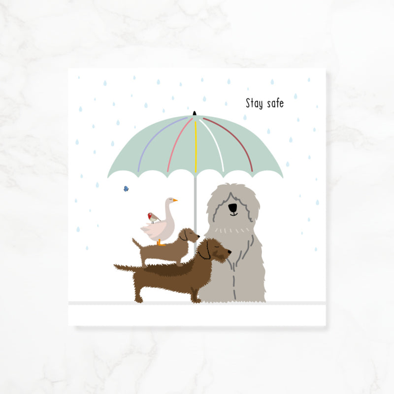 Greeting card dachshund Frits - Stay safe