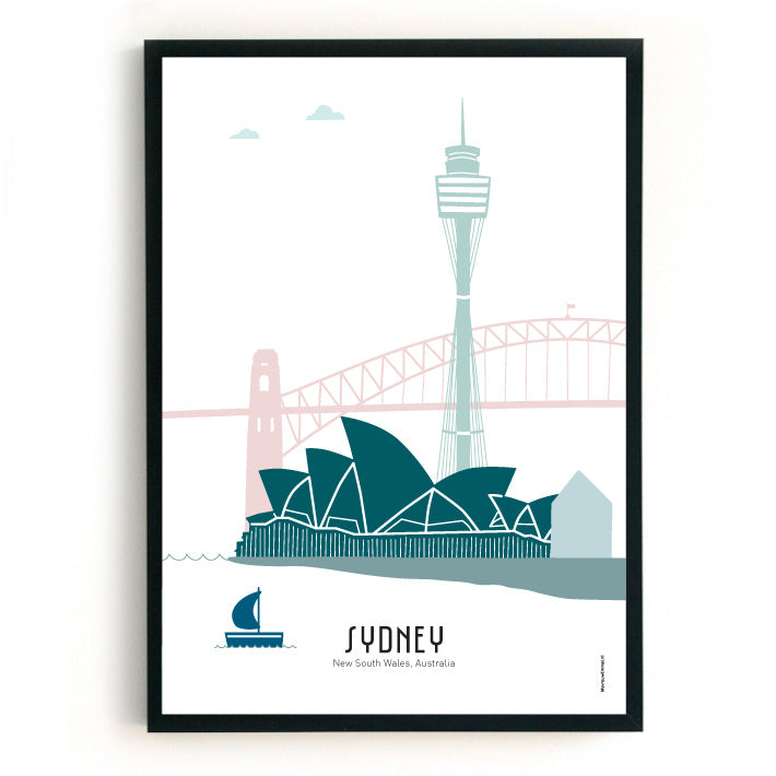 Poster Sydney in color - A4