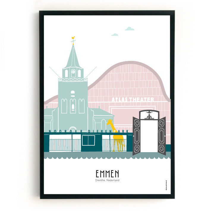 Poster Emmen in color - A4