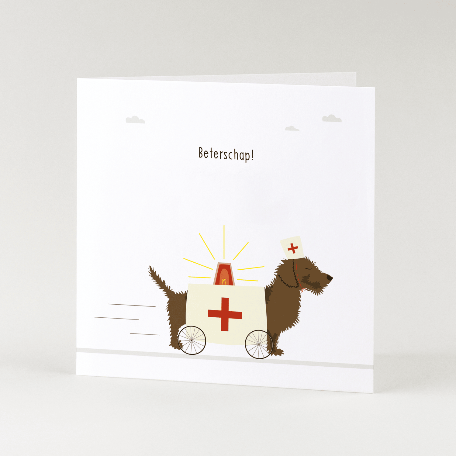 Greeting card dachshund Frits - Get well soon!