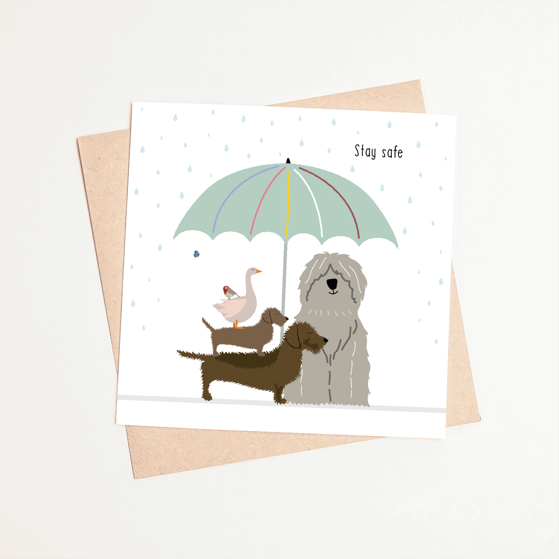 Greeting card dachshund Frits - Stay safe