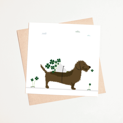 Greeting card dachshund Frits - Bunch of happiness