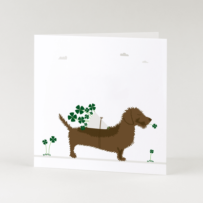 Greeting card dachshund Frits - Bunch of happiness