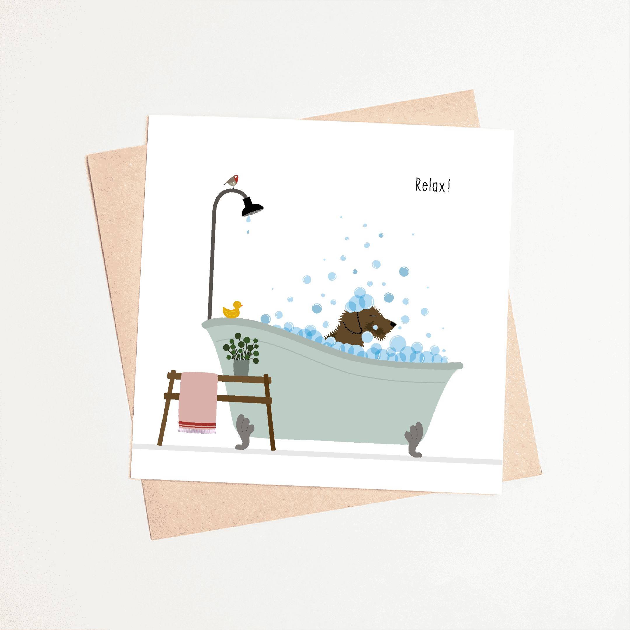 Greeting card dachshund Frits - Relax!