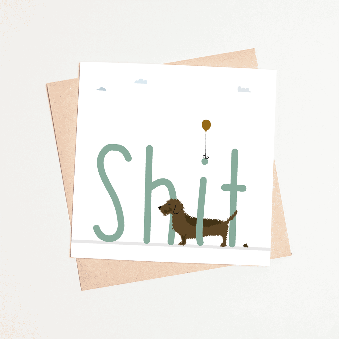 Greeting card dachshund Frits - Shit