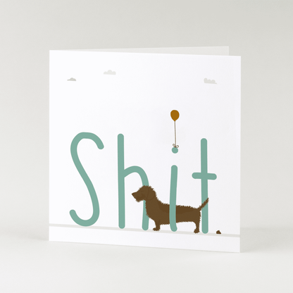 Greeting card dachshund Frits - Shit