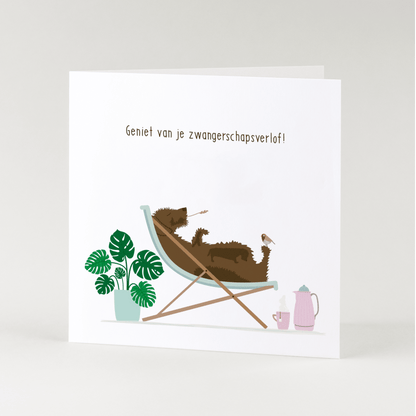 Greeting card dachshund Frits - Enjoy your maternity leave!