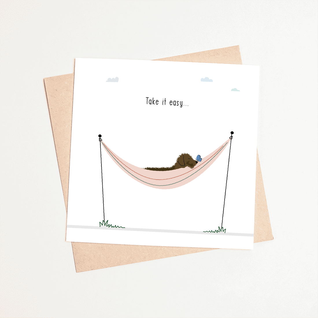 Greeting card dachshund Frits - Take it easy...